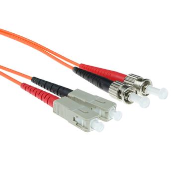 ACT 0.5 meter LSZH Multimode 62.5/125 OM1 fiber patch cable duplex with ST and SC connectors (RL2000)