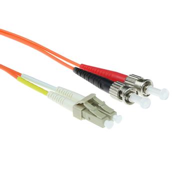 ACT 1 meter LSZH Multimode 50/125 OM2 fiber patch cable duplex with LC and ST connectors (RL7501)