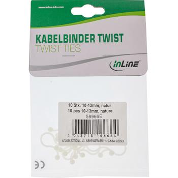 INLINE Twist Ties 10 - 13mm white 10pcs (59966E)