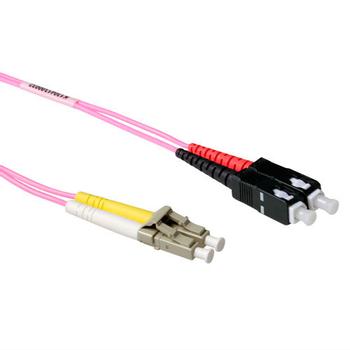 ACT 1 meter LSZH Multimode 50/125 OM4 fiber patch cable duplex with LC and  SC connectors (RL8701)