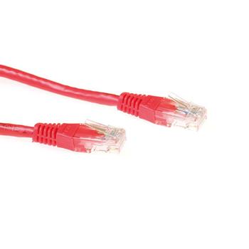 ACT Red 0.5 meter U/UTP CAT6A patch cable with RJ45 connectors (IB3700)
