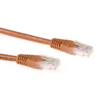 ACT Brown 0.5 meter U/UTP CAT6A patch cable with RJ45 connectors (IB4400)