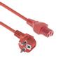 ACT Powercord mains connector CEE 7/7 male (angled) - C15 red 1.5 m (AK5284)