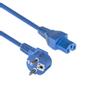 ACT Powercord mains connector CEE 7/7 male (angled) - C15 blue 1.5 m (AK5295)