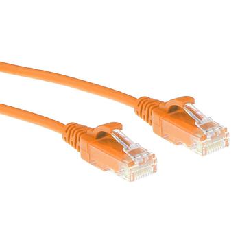 ACT Orange 0.25 meter LSZH U/UTP CAT6 datacenter slimline patch cable snagless with RJ45 connectors (DC9152)