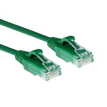 ACT Green 0.15 meter LSZH U/UTP CAT6 datacenter slimline patch cable snagless with RJ45 connectors (DC9730)