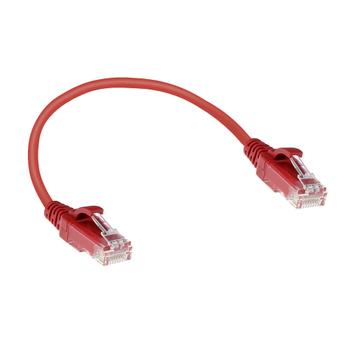 ACT Red 0.15 meter LSZH U/UTP CAT6 datacenter slimline patch cable snagless with RJ45 connectors (DC9530)