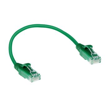 ACT Green 0.15 meter LSZH U/UTP CAT6 datacenter slimline patch cable snagless with RJ45 connectors (DC9730)