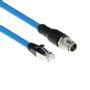 ACT Industrial 1.50 meters Sensor cable M12X 8-pin male chassis to RJ45, Superflex SF/UTP TPE cable, shielded