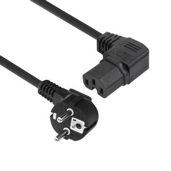ACT Powercord mains connector CEE 7/7 male (angled) - C15 (angled right) IEC60320 black 2 m (AK5351)