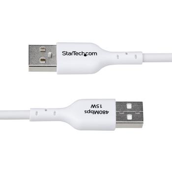 STARTECH StarTech.com 2m (6.6ft) White USB-A to USB-C Charging Cable/ Cord,  M/M - USB-Kabel - USB (M) zu USB-C (M) - USB 2.0 - 3 A - 2 m - halogenfrei,  passiv, laden und synchronisieren,  USB Fast Charge (15W) - (USB2AC2MNCWHE)