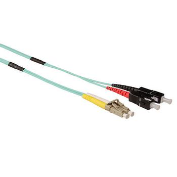 ACT 10 meter Multimode 50/125 OM3 duplex ruggedized fiber cable with LC en SC connectors (RL 5201)