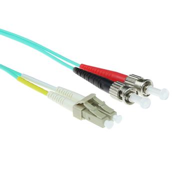 ACT 1 meter LSZH Multimode 50/125 OM3 fiber patch cable duplex with LC and ST connectors (RL7601)