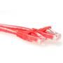ACT Red 0.25 meter U/UTP CAT6A patch cable snagless with RJ45 connectors