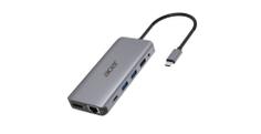 Acer 12-In-1 Type-C Adapter - dokkingstasjon - USB-C - 2 x HDMI, DP - 1GbE