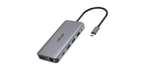Acer 12-In-1 Type-C Adapter - dokkingstasjon - USB-C - 2 x HDMI, DP - 1GbE (HP.DSCAB.009)