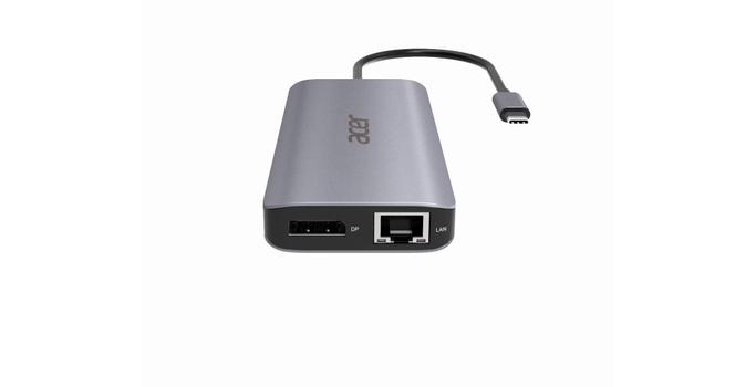 Acer 12-In-1 Type-C Adapter - dokkingstasjon - USB-C - 2 x HDMI, DP - 1GbE (HP.DSCAB.009)