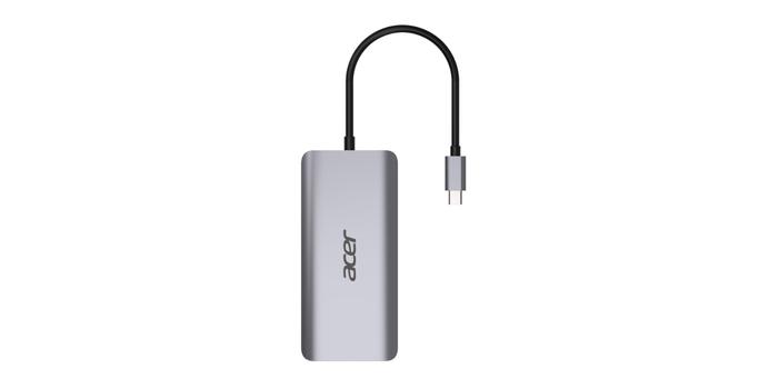 Acer 12-In-1 Type-C Adapter - dokkingstasjon - USB-C - 2 x HDMI, DP - 1GbE (HP.DSCAB.009)