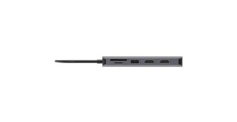 Acer 12-In-1 Type-C Adapter - dokkingstasjon - USB-C - 2 x HDMI, DP - 1GbE (HP.DSCAB.009)