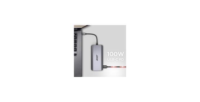 Acer 12-In-1 Type-C Adapter - dokkingstasjon - USB-C - 2 x HDMI, DP - 1GbE (HP.DSCAB.009)