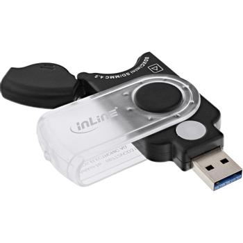 INLINE Mobile card reader USB 3.0, for SD/ SDHC/ SDXC,  microSD (66772I)