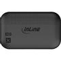 INLINE Airplane Bluetooth Audio Transmitter,  BT 5.0, aptX HD/LL, Flight Adapter with Charging Case (99160I)