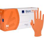 Undersøgelseshandske,  ABENA Classic Sensitive,  M, orange, nitril, pudderfri