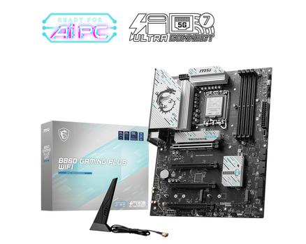 MSI B860 GAMING PLUS WIFI Hovedkort LGA 1851, B860, DDR5, 1x PCIe 5.0, 3x M.2 (B860 GAMING PLUS WIFI)
