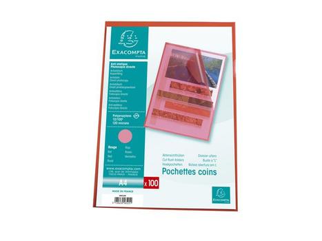 EXACOMPTA Plastomslag EXACOMPTA A4 120my rød (100) (58525E)