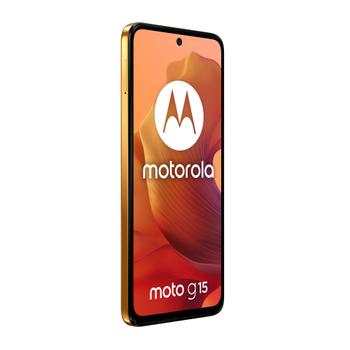 MOTOROLA Moto G15 - 4G smartphone - dual-SIM - RAM 4 GB / Intern hukommelse 128 GB - microSD slot - LCD-skærm - 6.72" - 2400 x 1080 pixels (60 Hz) - 2x bagkameraer 50 MP, 5 MP - front camera 8 MP - orange solo (PB6E0000SE)