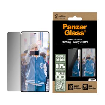 PanzerGlass Galaxy S25 Ultra Privacy Skjermbeskytter Ultra-Wide Fit, 3x bedre motstand mot riper, 60 % resirkulert plast (PGRPUWFG38488)
