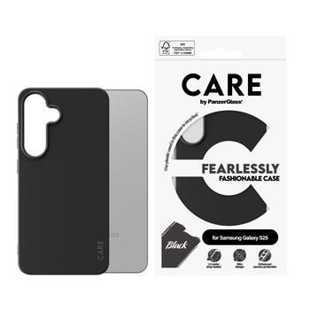 PanzerGlass CARE Galaxy S25 Fashion deksel (sort) Slank design, glatt grep, laget av resirkulert materiale (CRRFABCG38388)