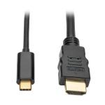 TRIPP LITE USB C to HDMI Adapter Cable Converter UHD Ultra High Definition 4K x 2K @ 30Hz M/M USB Type C, USB-C, USB Type-C 6ft 6' - External video adapter - USB-C 3.1 - HDMI - black (U444-006-H)