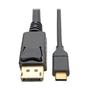TRIPP LITE Eaton Tripp Lite Series USB-C to DisplayPort Cable, 4K @ 60Hz, Thunderbolt 3, USB Type C, USB-C, USB Type-C, 6' 6ft. - Adapter cable - 24 pin USB-C (M) to DisplayPort (M) - USB 3.1 Gen 1 / Thunderbolt (U444-006-DP)