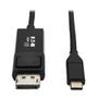 TRIPP LITE Eaton Tripp Lite Series USB C to DisplayPort Adapter Cable USB 3.1 Gen 1 Locking 4K USB Type-C to DP, USB C to DP, 3ft - DisplayPort cable - 24 pin USB-C (M) reversible to DisplayPort (M) locking - US (U444-003-DP-BE)
