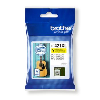 BROTHER 500-page high capacity Yellow ink cartridge for DCP-J1050DW MFC-J1010DW and DCP-J1140DW (LC421XLY)