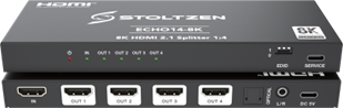 STOLTZEN ECHO14-8K HDMI 2.1 Splitter 1:4 4K120hz | 8K@30Hz | Downscaler (ECHO14-8K)