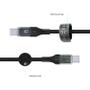 FIXED LED Charging Display USB-C/C 100W cable 2m Black (FIXDD-CC2-BK)