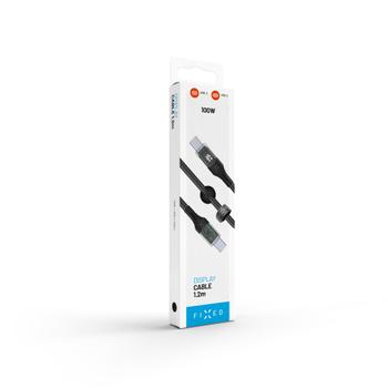 FIXED LED Charging Display USB-C/C 100W cable 1.2m Black (FIXDD-CC12-BK)