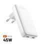 FIXED Slim GaN 90 Super Fast 2x USB-C charger 45W White