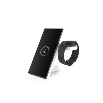 FIXED 3in1 trådløs opladningsstation til Samsung Hvid (FIXPOS-SA-WH)