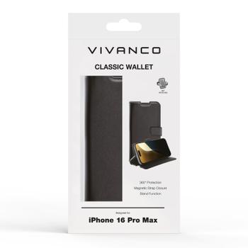 VIVANCO Classic Wallet iPhone 16 Pro Max Black (64264)