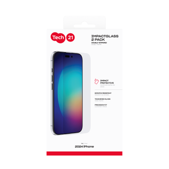 TECH21 Impact Glass 2-pack Extra Strong iPhone 16/15 (T21-11091)