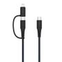 FIXED 2in1 Combo 60W USB-C/Lightning cable 1.2m Black