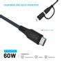 FIXED 2in1 Combo 60W USB-C/ Lightning cable 1.2m Black (FIXDB-CCL12-GR)