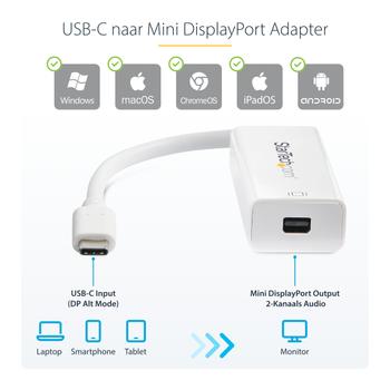 STARTECH USB-C to Mini DisplayPort Adapter - 4K 60Hz (CDP2MDP)