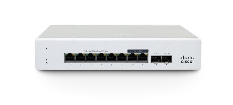 CISCO i MS130-8P - Switch - Managed - 8 x 10/ 100/ 1000Base-T + 2 x Gigabit SFP - desktop, wall-mountable - PoE+ (120 W) (MS130-8P-HW)