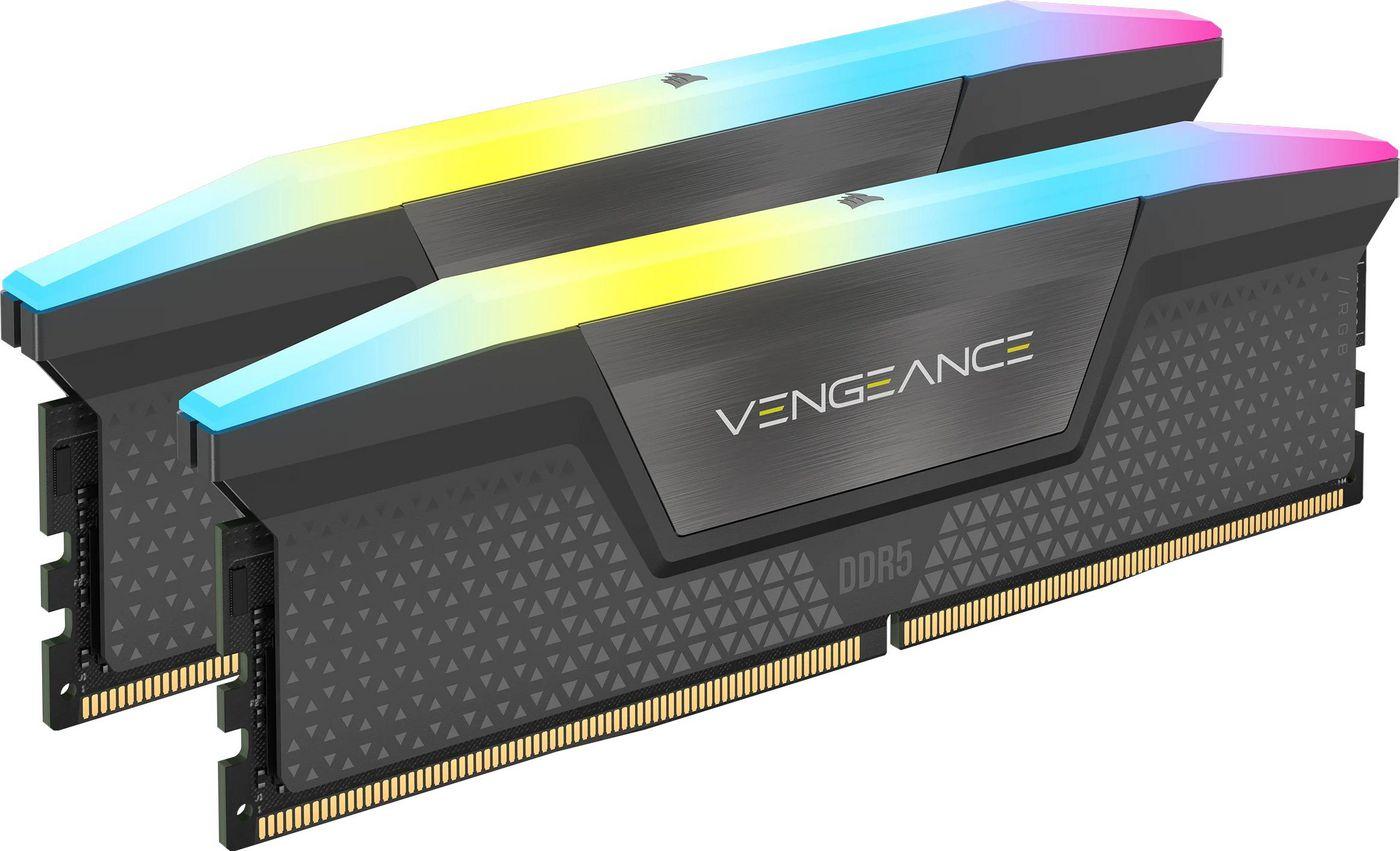 CORSAIR VENGEANCE RGB DDR5 32GB (2 x 16GB) DDR5 6400 CL32-40-40-84 1.40V Intel XMP & AMD EXPO - GREY