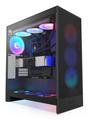 NZXT H7 Flow 2024 RGB Mid Tower (svart) 1x F360 RGB fan, E-ATX (Up to 27.7mm), ATX, Micro-ATX, Mini-ITX