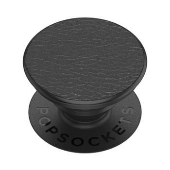 POPSOCKETS Pebbled Vegan Leather Black Aftageligt Greb m. Standerfunktion Premium (802860)